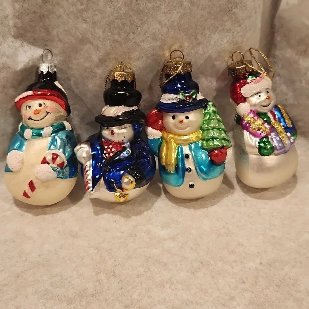 Snowman Christmas Ornaments Set of 4